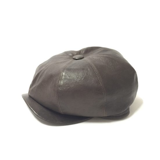 8-wedge hat in aged nappa leather by ACT