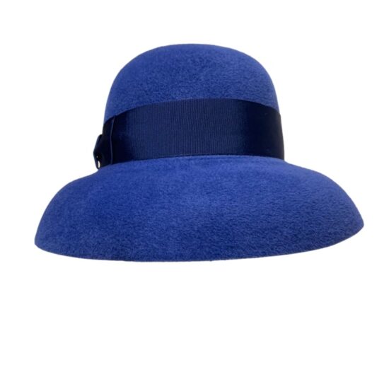 Cappelli Troncarelli Roma - Cappello in feltro Audrey velour by Borsalino-Blu