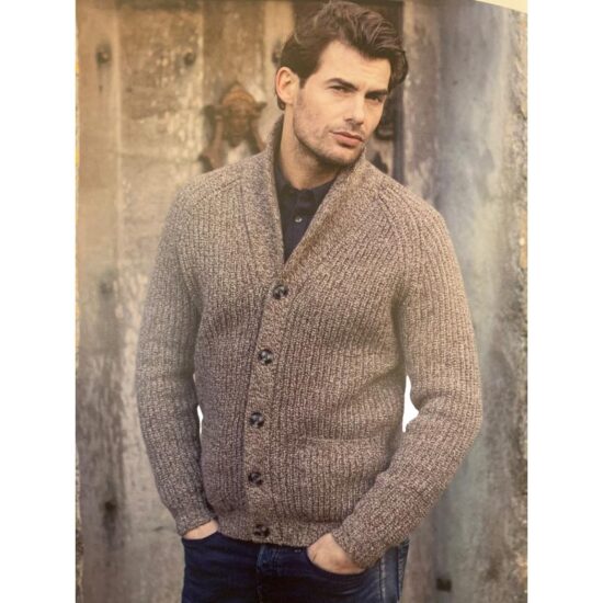 Cappelli Troncarelli Roma - Ribbed Shawl Collar Button Cardigan by Fisherman out of Ireland-intero