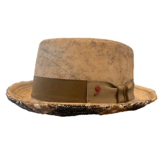 Cappelli Troncarelli Roma - Cappello Pork pie pelle by Alfonso D’este-frontale