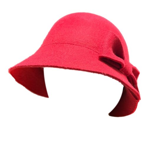 Cappelli Troncarelli Roma - Cappello Cloche Lana by Seeberger-front.rosso