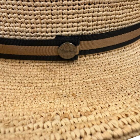 Cappelli Troncarelli Roma - Cappello Argentina Raffia Crochet tesa media by Borsalino-dettaglio
